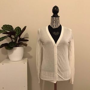 Thin White Cardigan